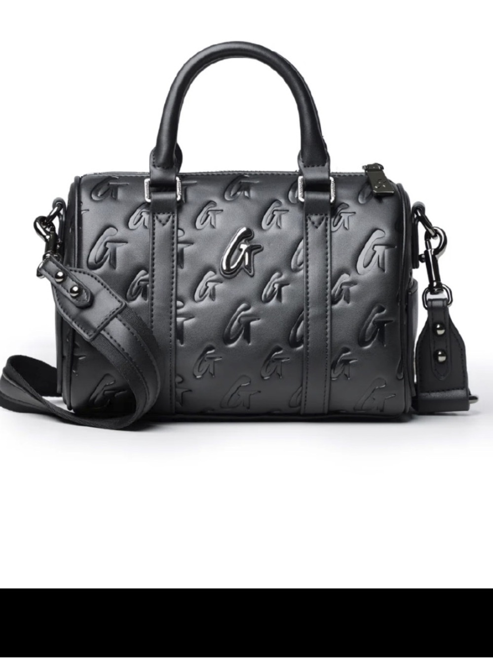 GLAMAHOLIC MONOGRAM MINI BOSTON BAG BLACK SOLD OUR ONLINE